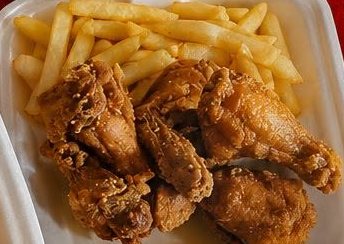 Fried wing combo with fries